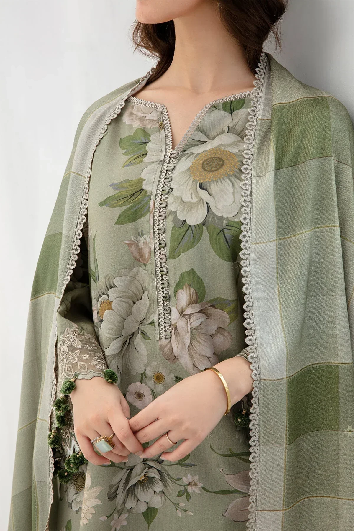 3PC KARANDI PRINTED SHIRT WITH KARANDI PRINTED DUAPTTA AND TROUSER-801 - Image 7