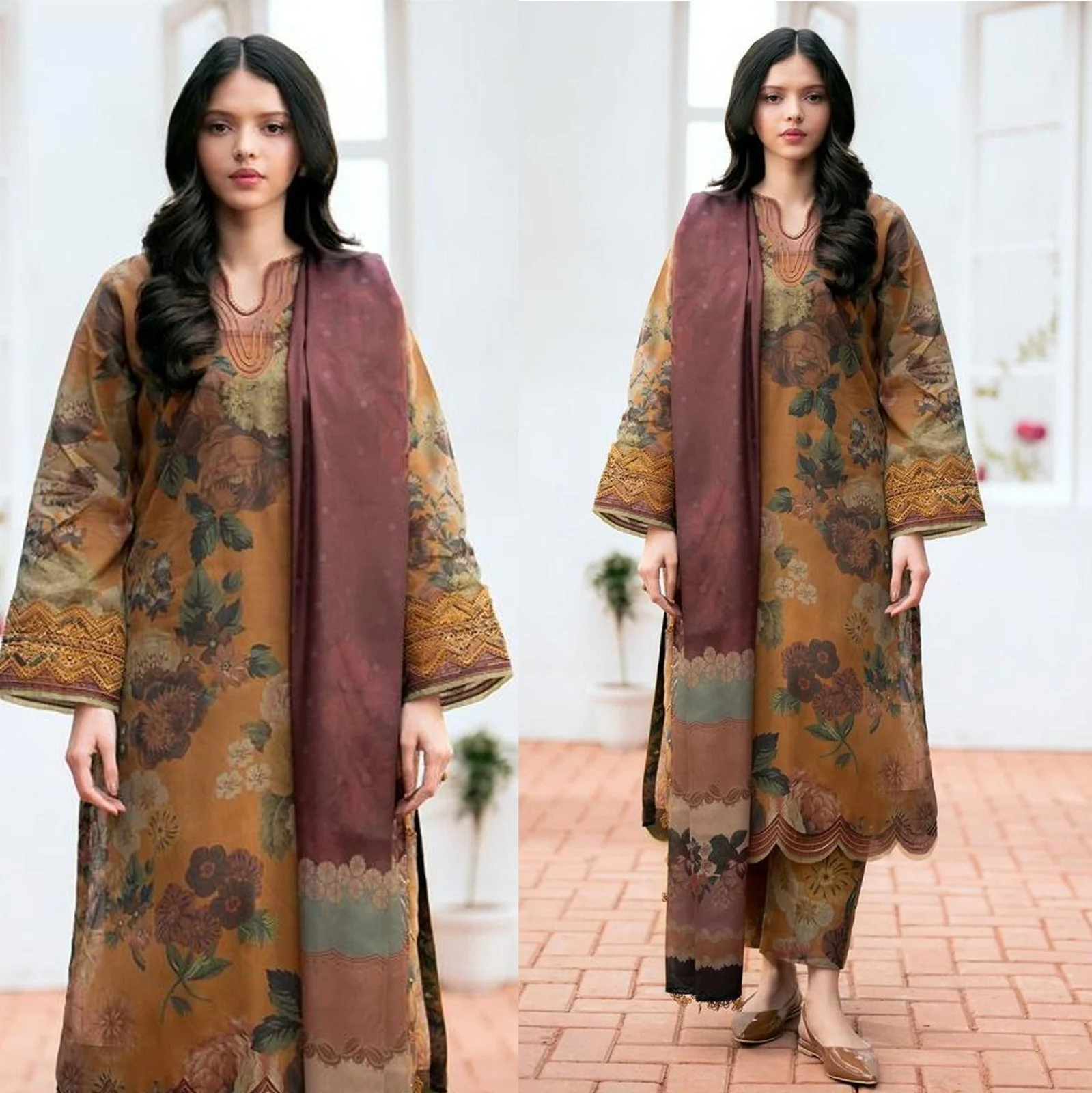 3PC KARANDI PRINTED SHIRT WITH KARANDI PRINTED DUAPTTA AND TROUSER-813 - Image 7